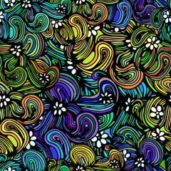 Illustrations with abstract sea waves