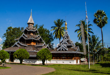 Wooden temple building