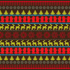 Traditional Christmas seamless horizontal pattern vector