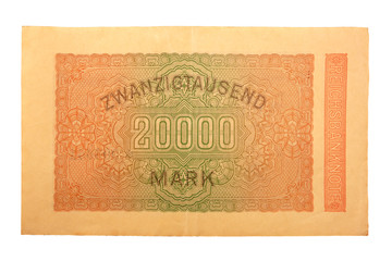 Inflationsgeld Reichsbanknote  20.02.1923 Zwanzigtausend Mark