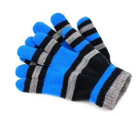 striped gloves isolated on white