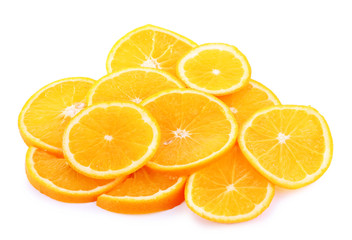 Oranges close-up isolated on white