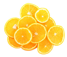 Oranges close-up isolated on white