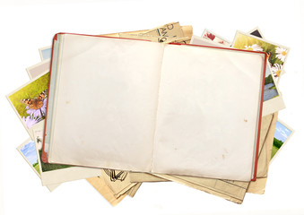 Old book and photos