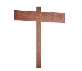 Brown wooden signboard.