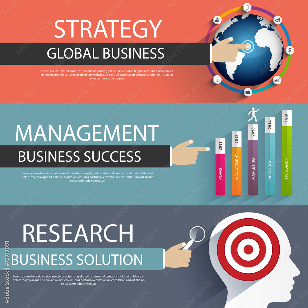 Aufkleber flat design concepts for business strategy and creative process