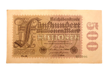 Inflationsgeld Reichsbanknote  01.09.1923 Fünfhundert Millionen