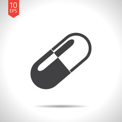 Vector capsule pill icon. Eps10