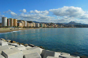 Playa, la Malagueta, Málaga, paisaje, costa