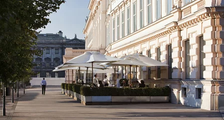 Fotobehang Viennese coffee house beside the famous Albertina Museum © Creativemarc