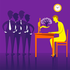 On-line earning money or dollar tree design concept vector