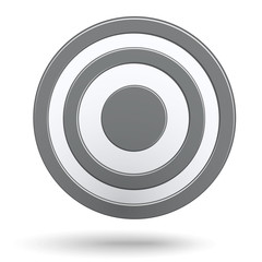 Grey round darts target aim isolated