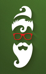 Retro card for Christmas and New Year. Vector Graphics