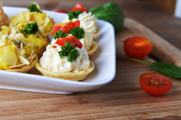 tartlet with cream