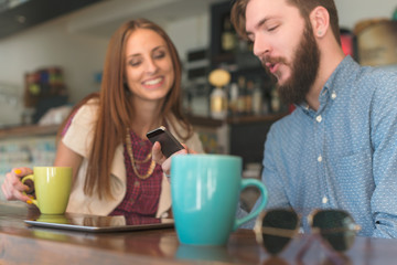 Young Couple in a cafe