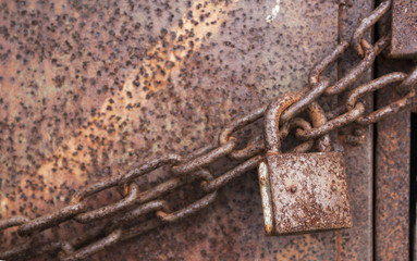 Rusted padlock