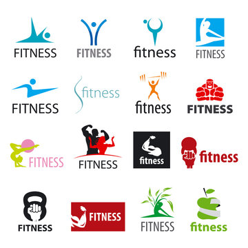 set of vector logos fitness and sports