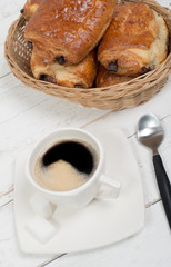 French breakfast with coffee and pastries