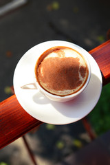 Cup of coffee close up