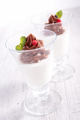 white and dark chocolate mousse