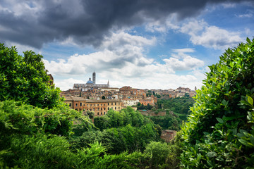 Fototapeta na wymiar Panoramic view of Sienna city, Italy