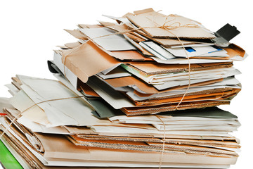 Big stack of papers, close-up