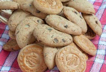 Mélange de gateaux secs italiens en tas 