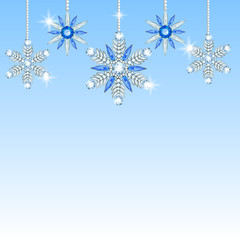 Diamond hanging snowflakes