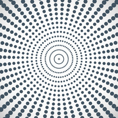 Halftone circular of the gray dots on gray background