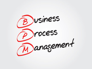 Business process management (BPM) vector concept, chart shapes