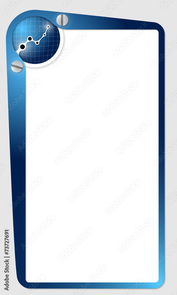 Poster blue frame for text with graph