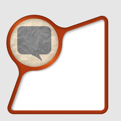 abstract frame with texture of crumpled paper and speech bubble