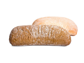 Two Ciabattas isolated on white