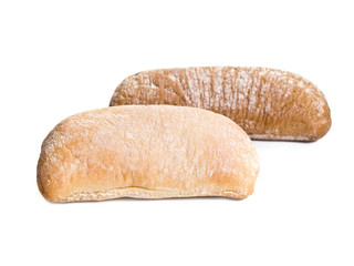 Two Ciabattas isolated on white