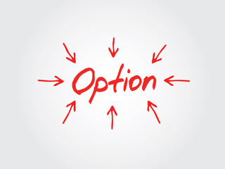 Hand drawn OPTION arrows direction vector concept