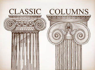 Classical column background set - obrazy, fototapety, plakaty