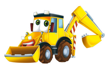 Cartoon excavator - illustration for the children