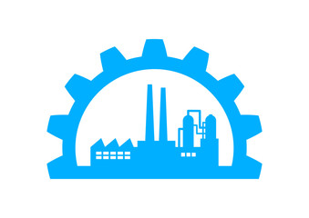Obraz premium Blue industrial icon on white background