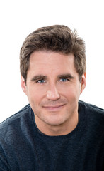 Obraz premium mature handsome man blue eyes smiling portrait