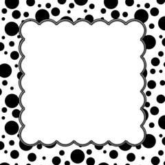 Black and White Polka Dot Background with Embroidery