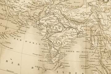 古い世界地図　インド