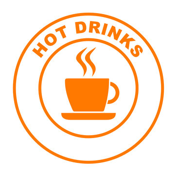 hot drinks on web button orange
