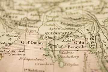 古い世界地図　インド