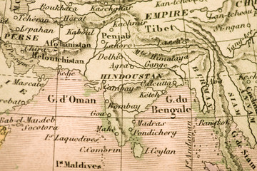 Fototapeta na wymiar 古い世界地図　インド