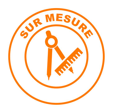 sur mesure sur bouton web rond orange
