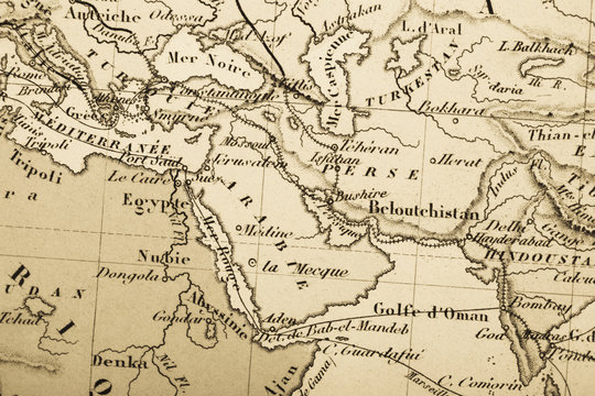 古い世界地図　アジア