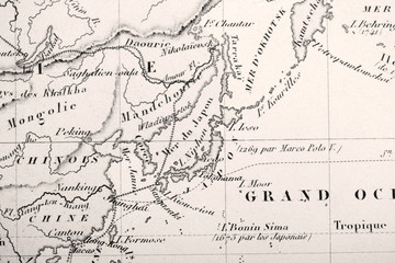 Fototapeta na wymiar 古い世界地図　日本