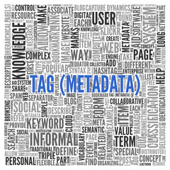 Obraz premium Tag Metadata Concept in Word Tag Cloud