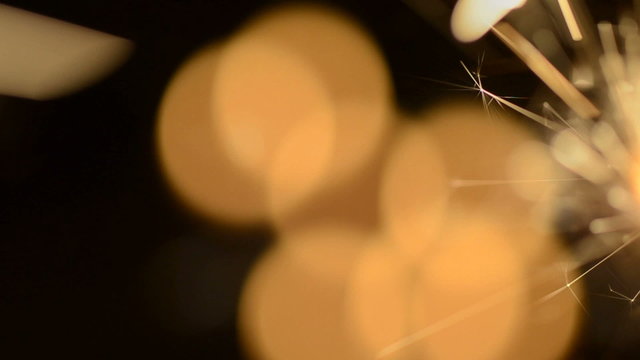 sparkler and ights isolated on black background