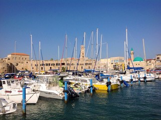 old port in Akko, Israel